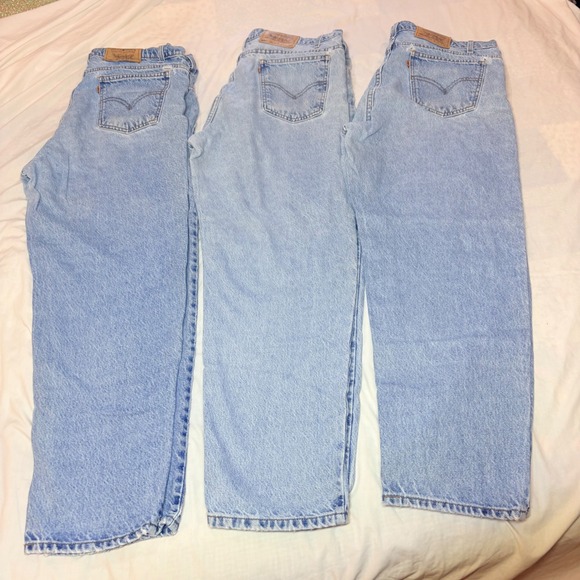 Levi's Other - 3 Pk Vintage Levis 550 Orange Tab Relaxed Tapered Jeans Light Wash 40x30 Mens